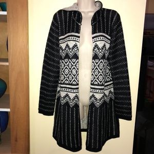 EMERALD Live & let live hooded long sweater
